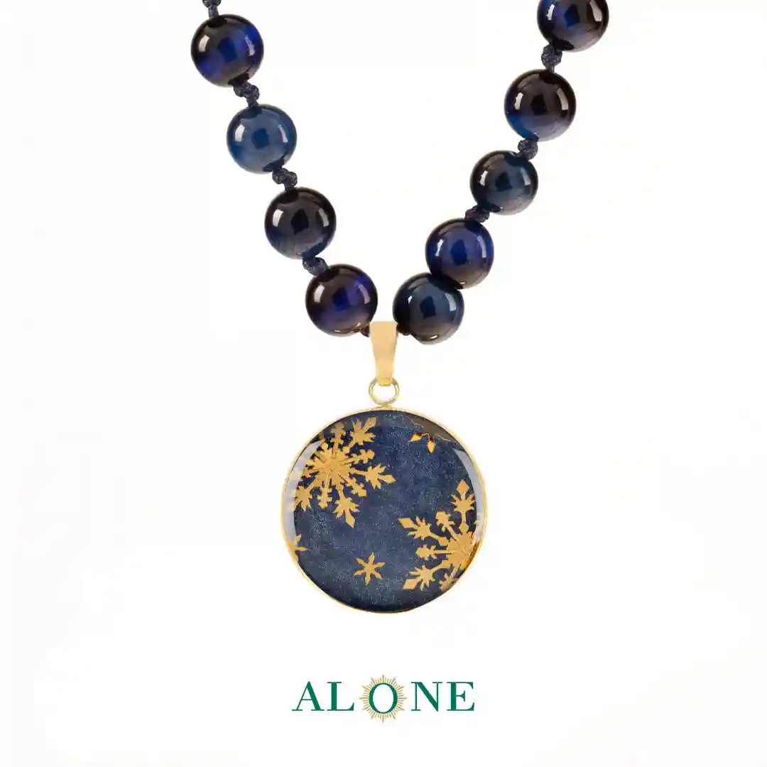 گردنبند چشم ببر سرمه ای زمستان - Image 2