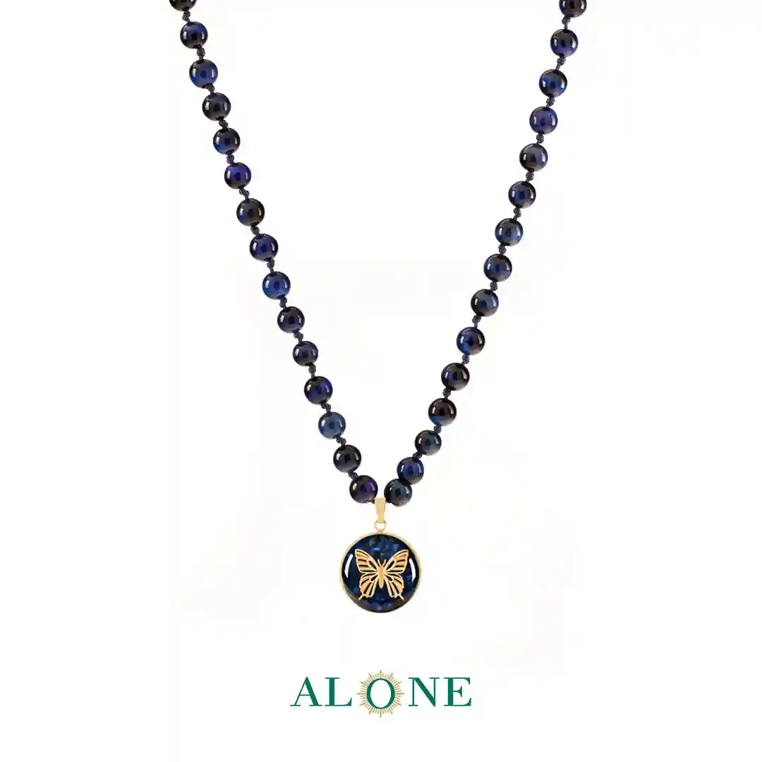 گردنبند تایگر سرمه ای پروانه