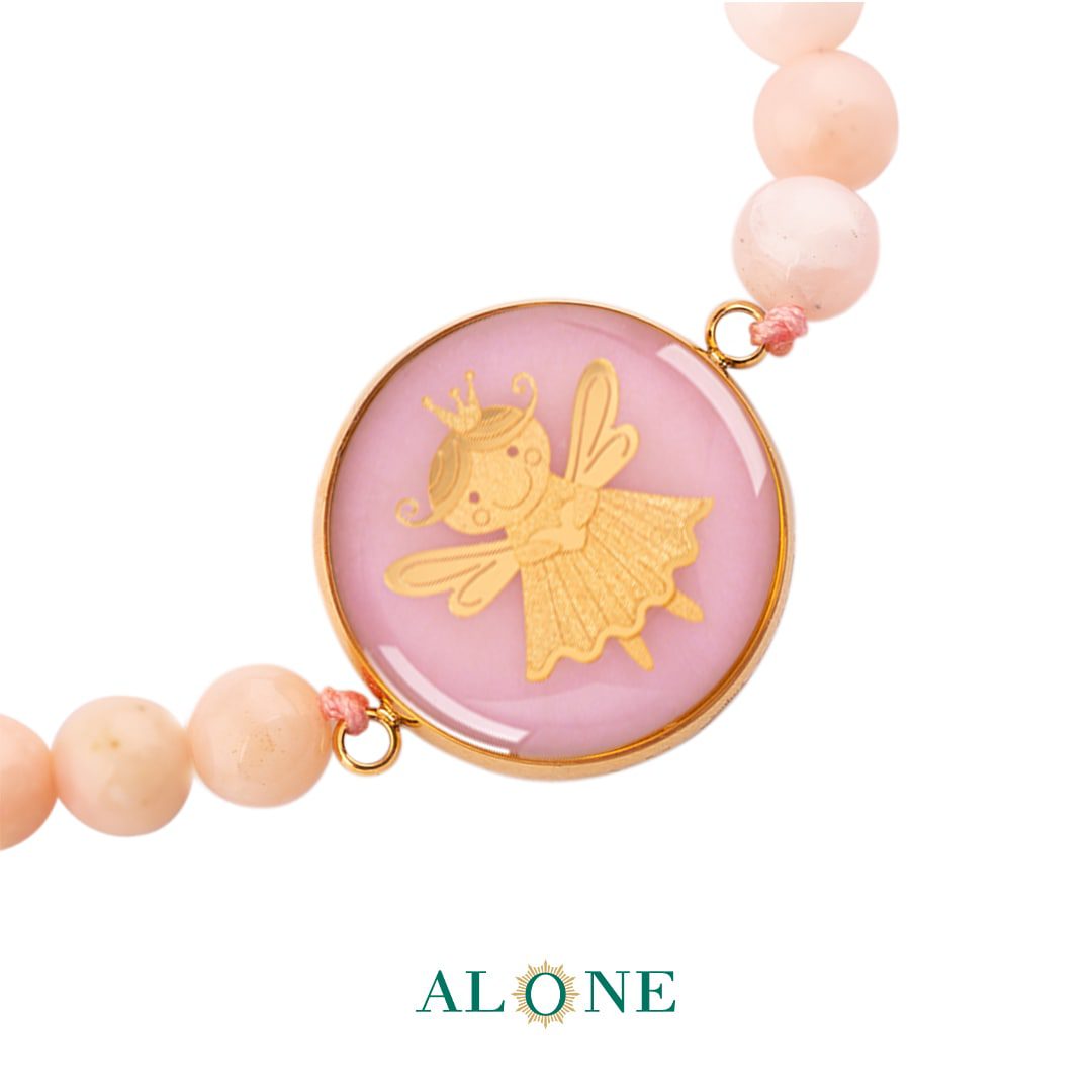 دستبند کوچک بافت اوپال صورتی تیدا - Image 2