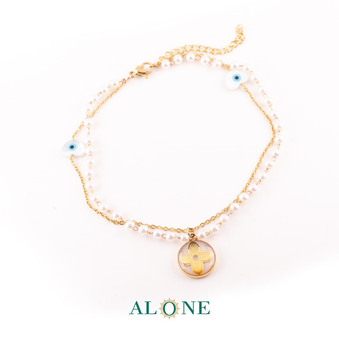 پابند گرد صدفی هانا (با زنجیر مروارید)