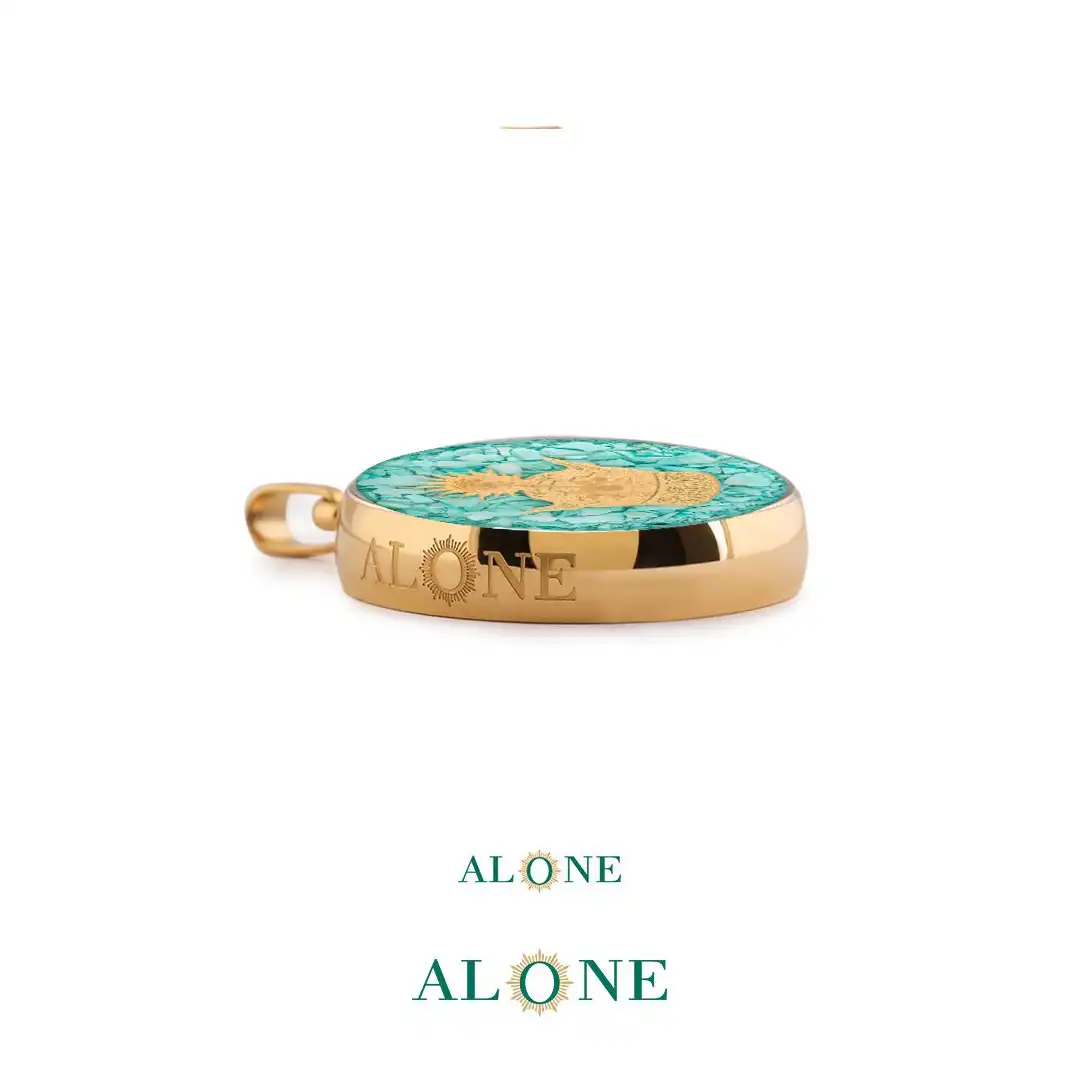 آویز کوچک گرد فیروزه تاج