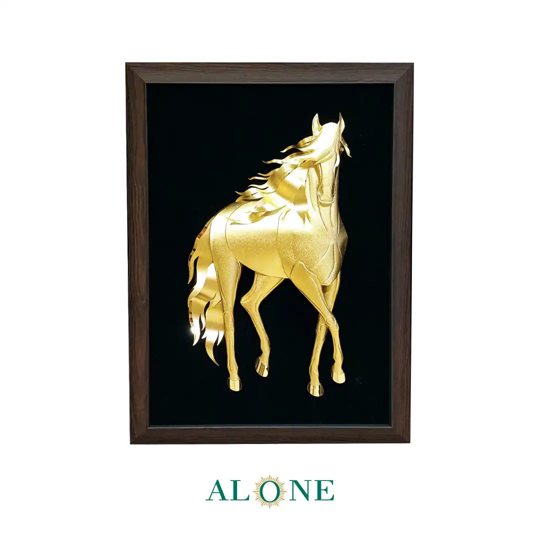 تابلو اسب تك آرام (جديد) قهوه اي