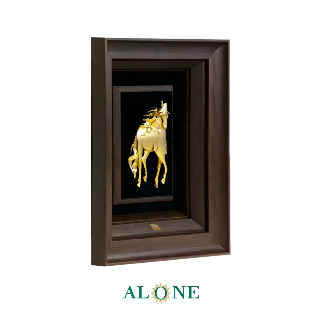 تابلو اسب تك آرام (جديد) قهوه اي