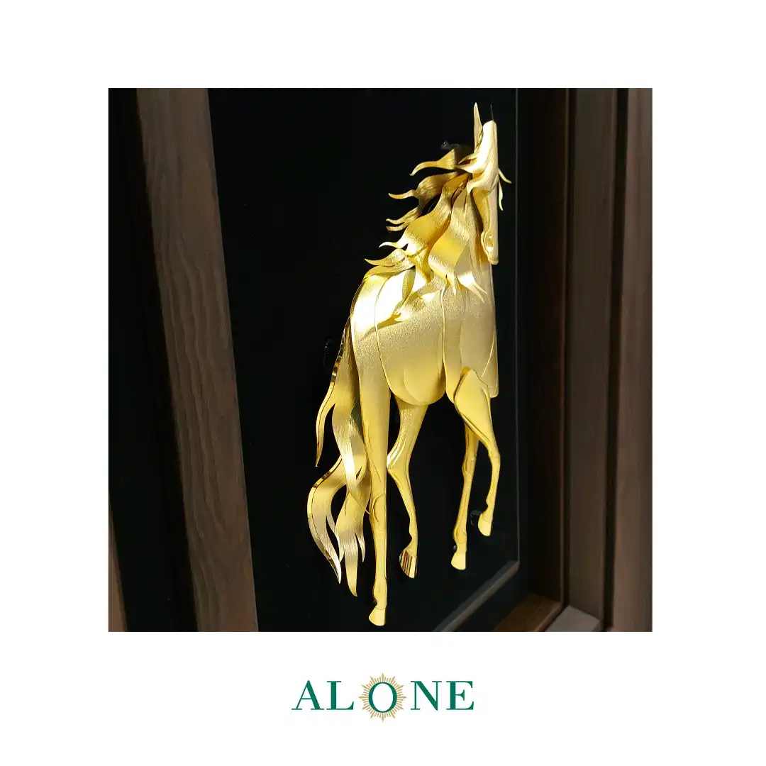 تابلو اسب تك آرام (جديد) قهوه اي