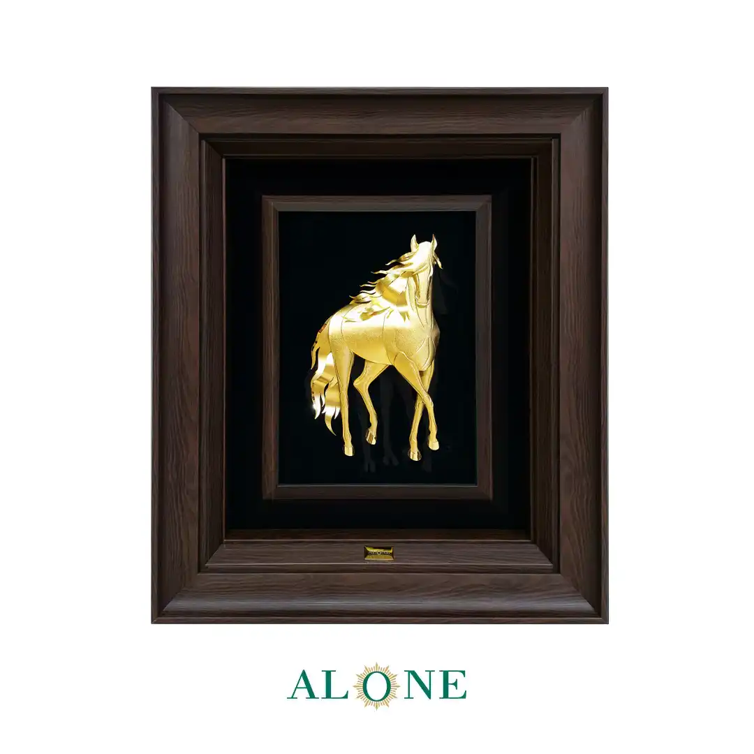 تابلو اسب تك آرام (جديد) قهوه اي