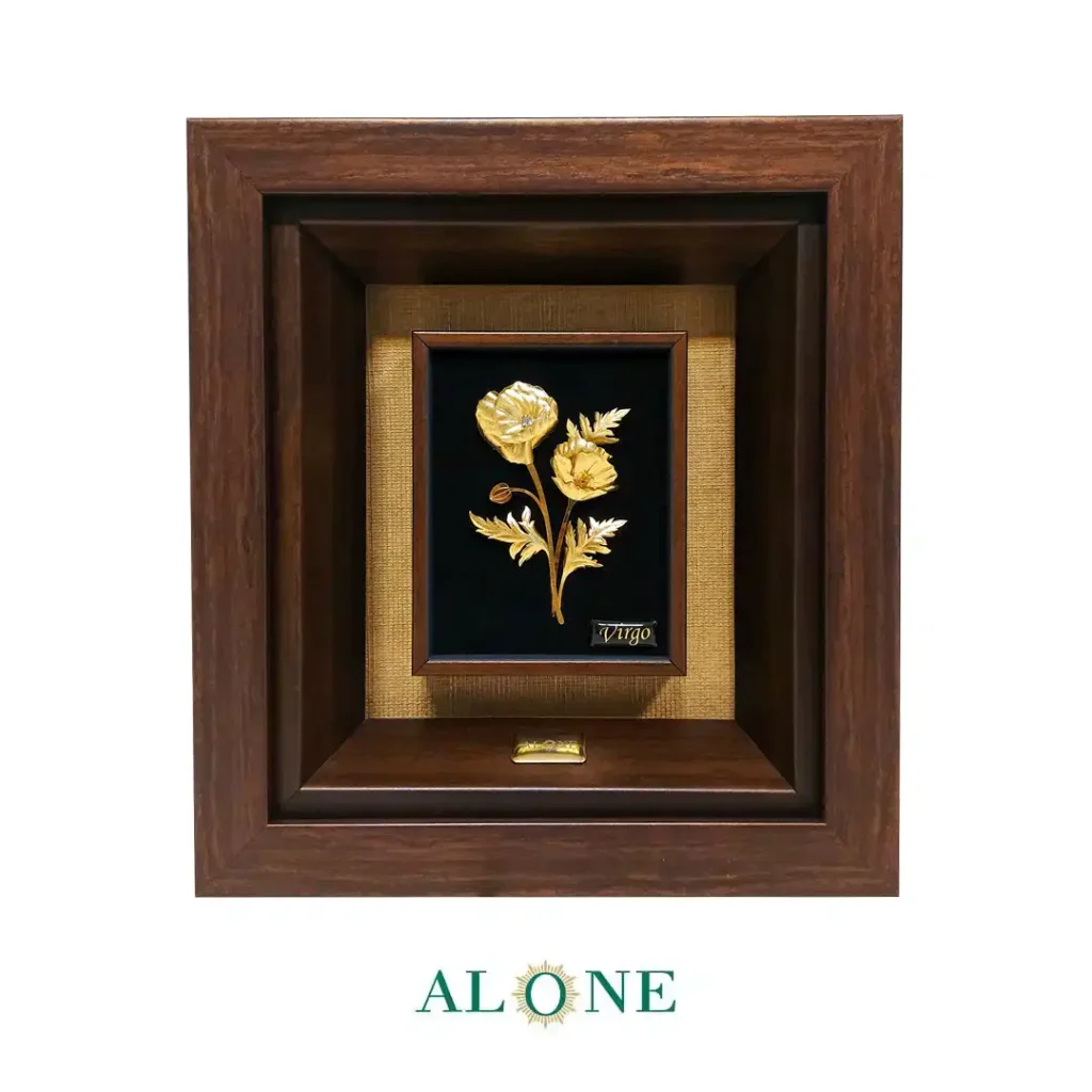 تابلو گل شقايق قهوه اي