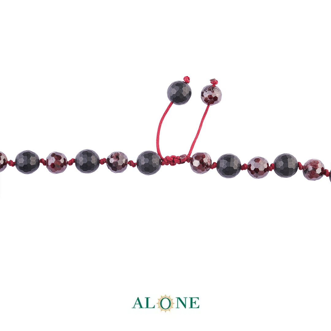 سنگ گره ای بلند 60 میکس گارنت انیکس تراش قطر 8