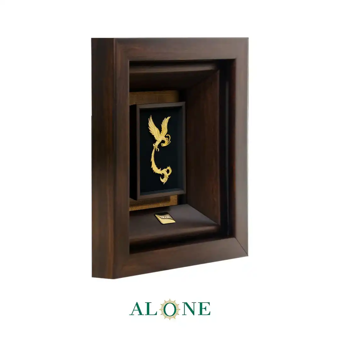 تابلو سیمرغ ورق طلا