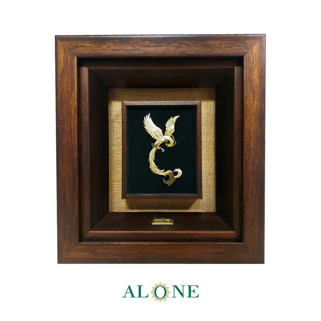 تابلو سیمرغ ورق طلا