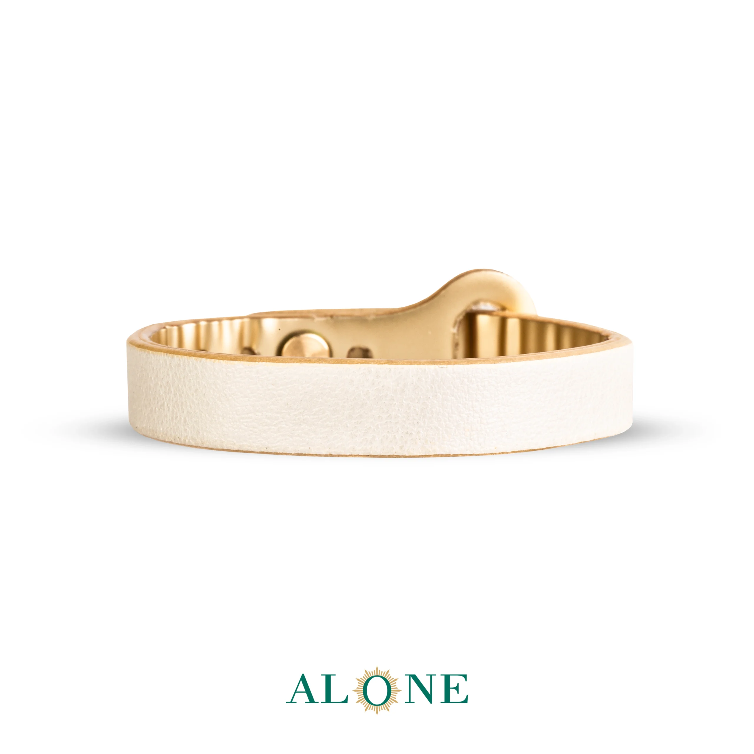 بند مچ چرم 10 میلی متری مدل P طلایی براق - صدفی033 - Image 3