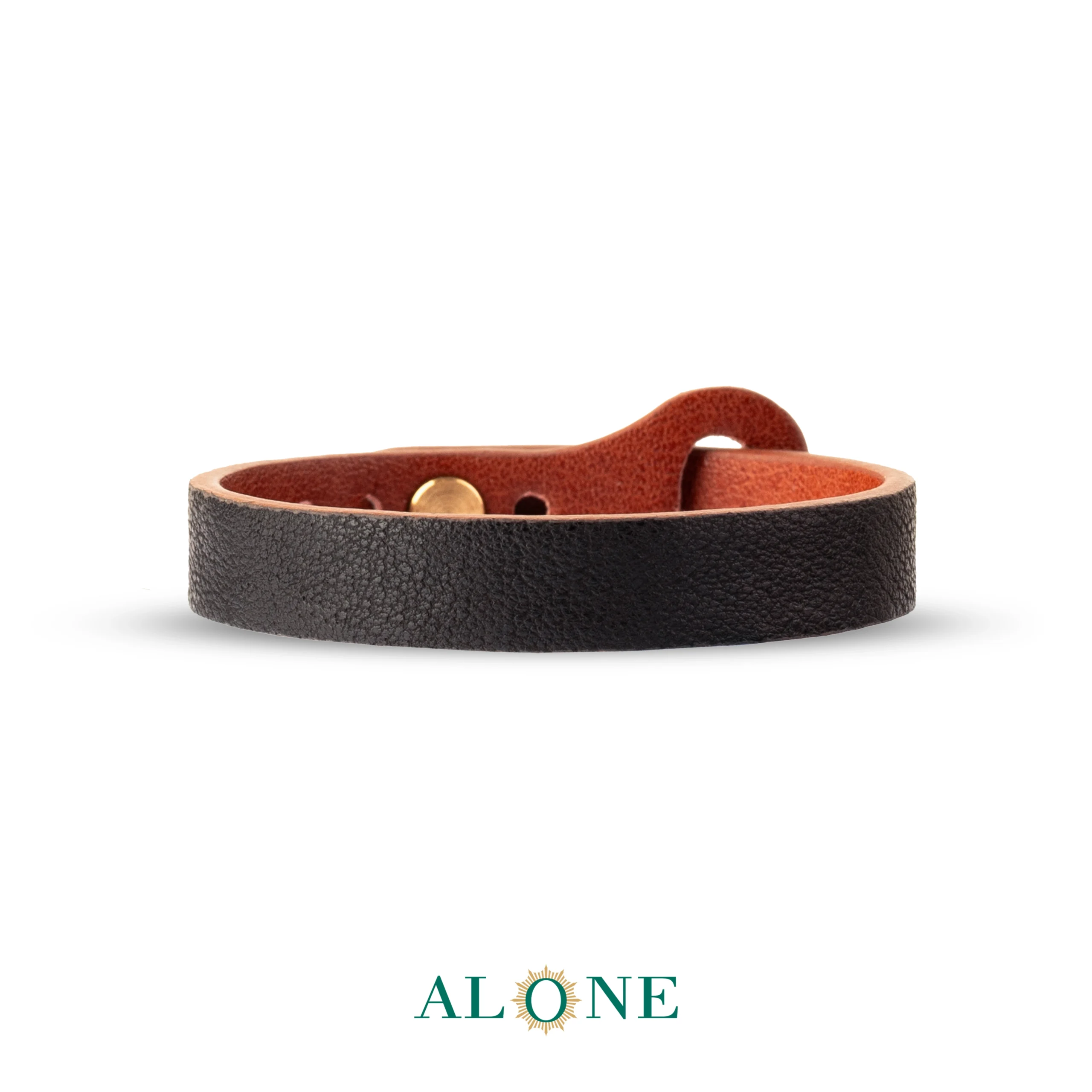 بند مچ چرم 10 میلی متری مدل P مشکی - قهوه ای022