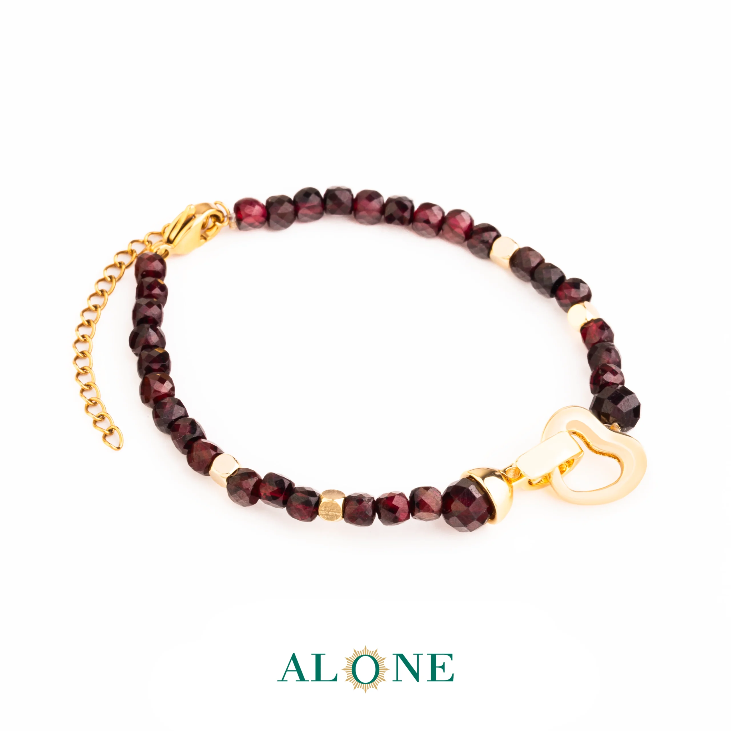 دستبند گارنت تراش مکعبی سایز 4