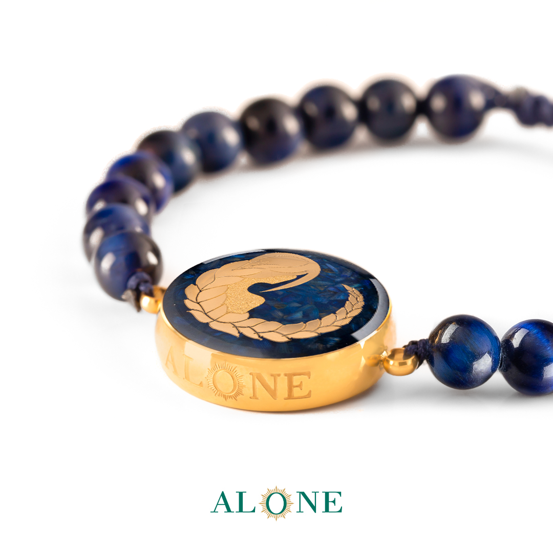 دستبند بافت چشم ببر سرمه ای شهریور