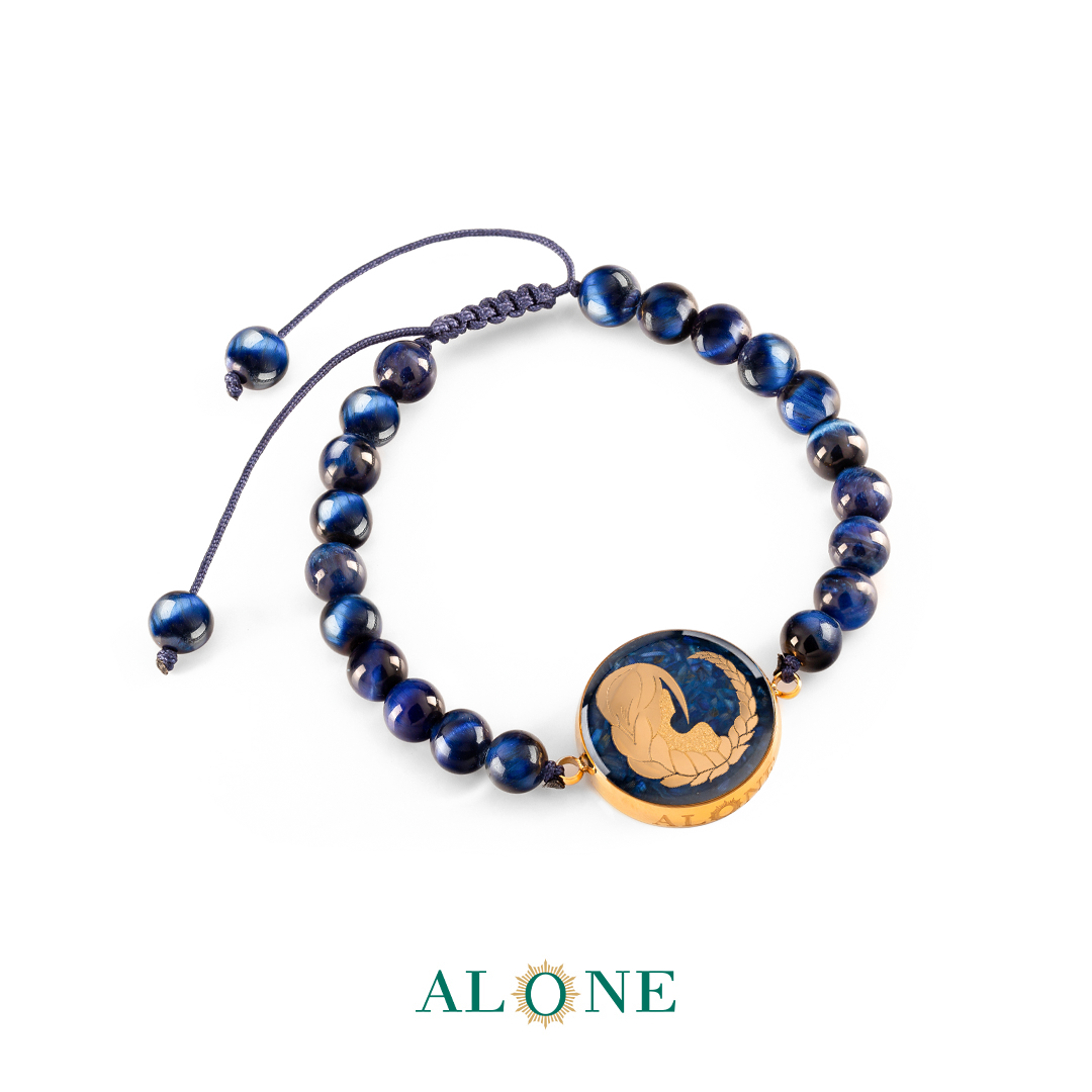 دستبند بافت چشم ببر سرمه ای شهریور