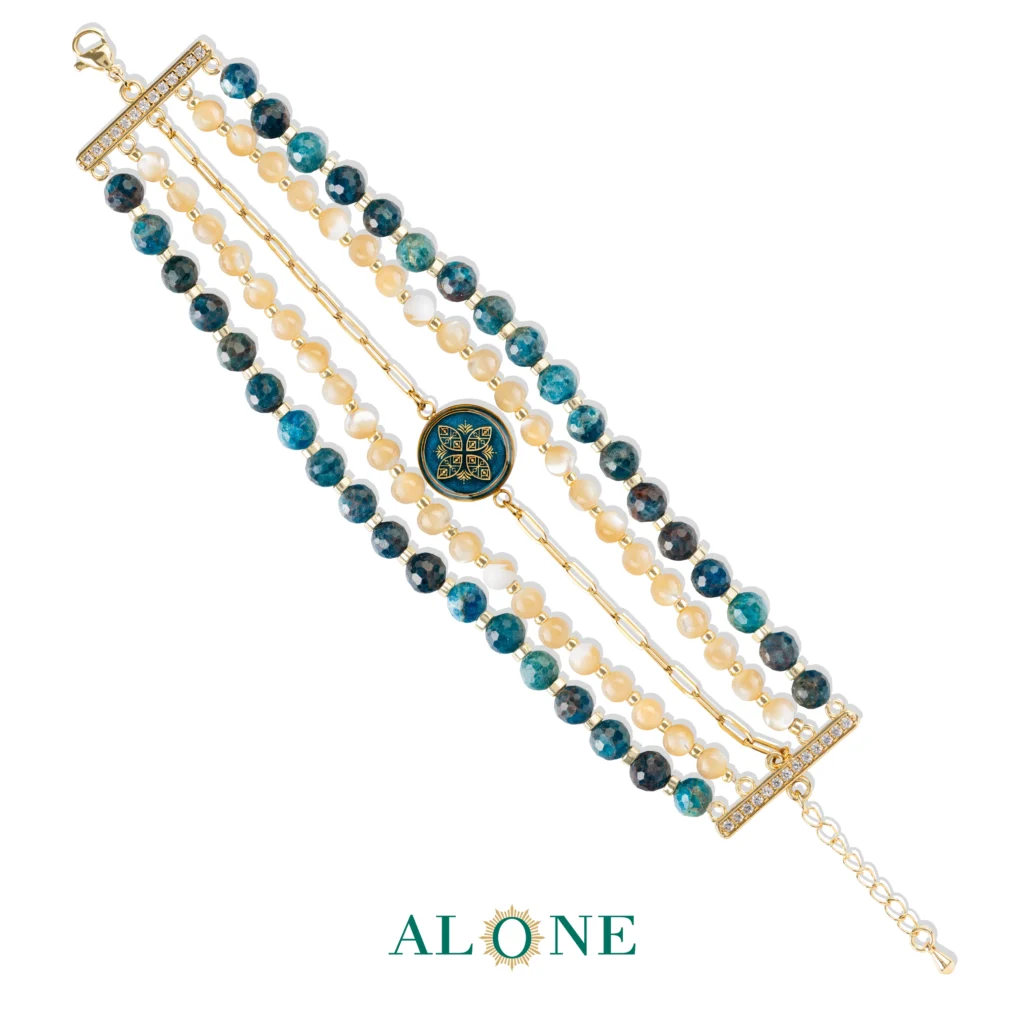 دستبند پنج رج اپاتایت طوبان