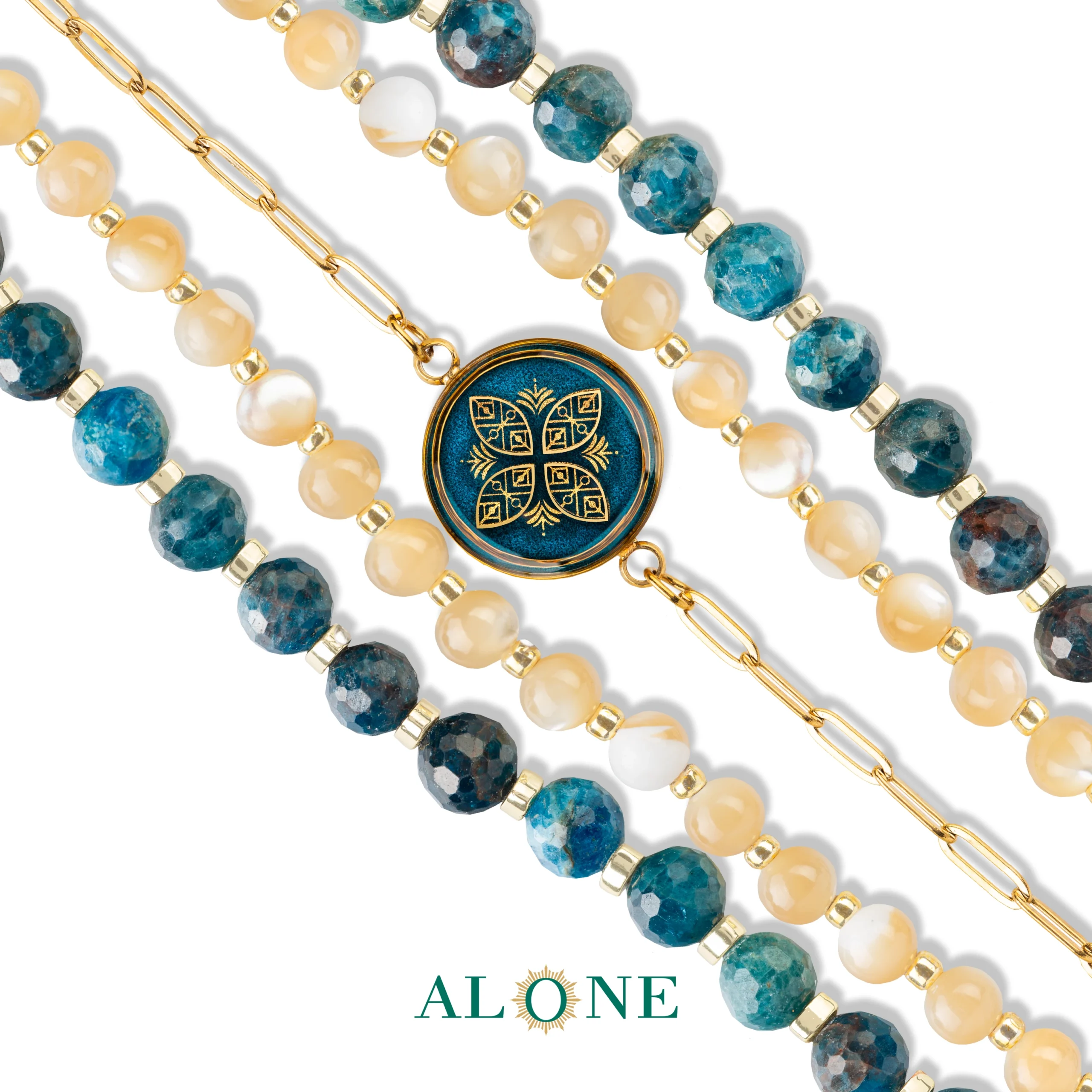 دستبند پنج رج اپاتایت طوبان