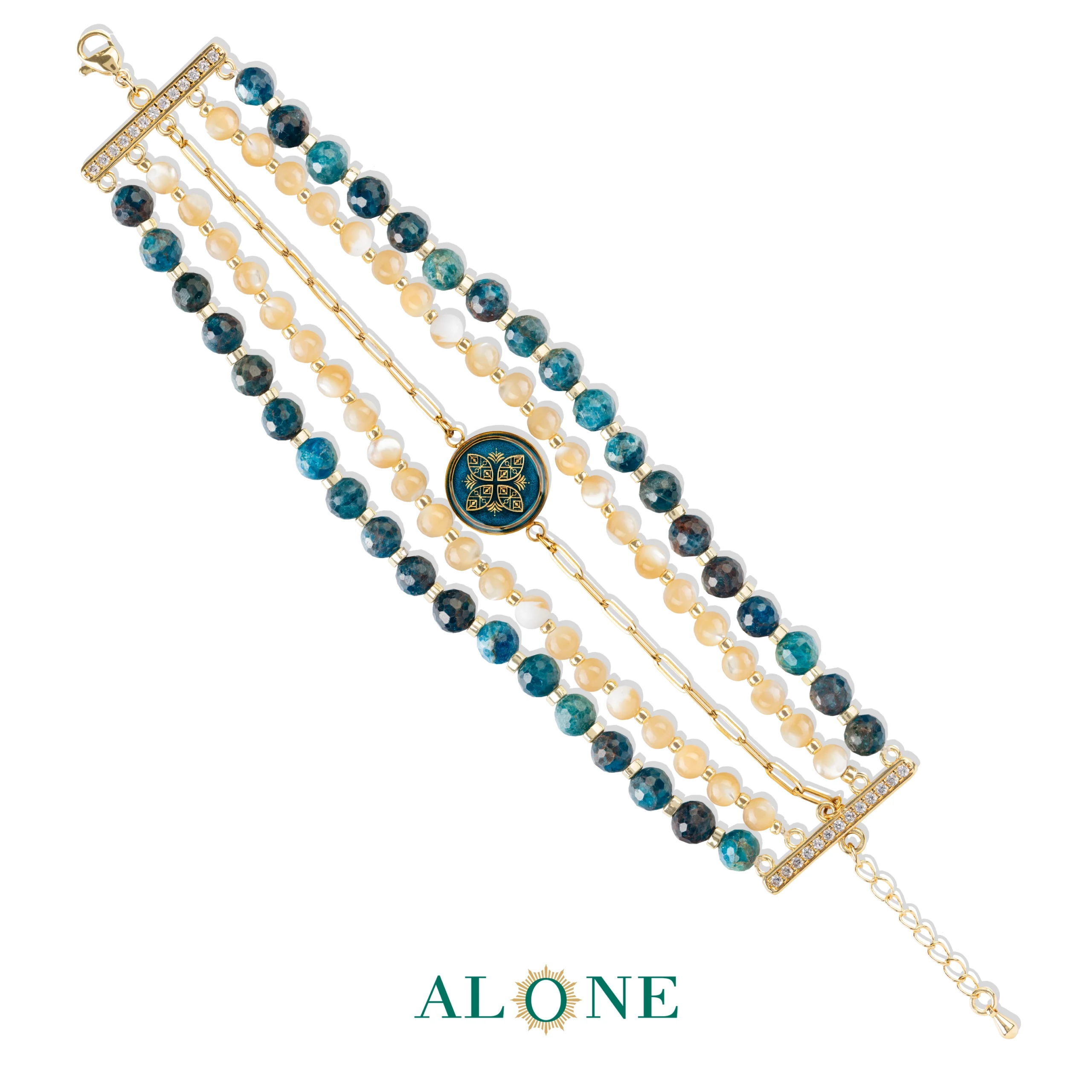 دستبند پنج رج اپاتایت طوبان