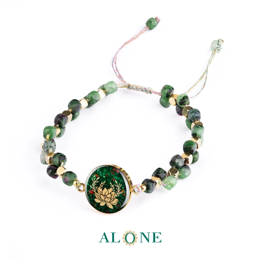 دستبند بافت روبی جواهری لوتوس