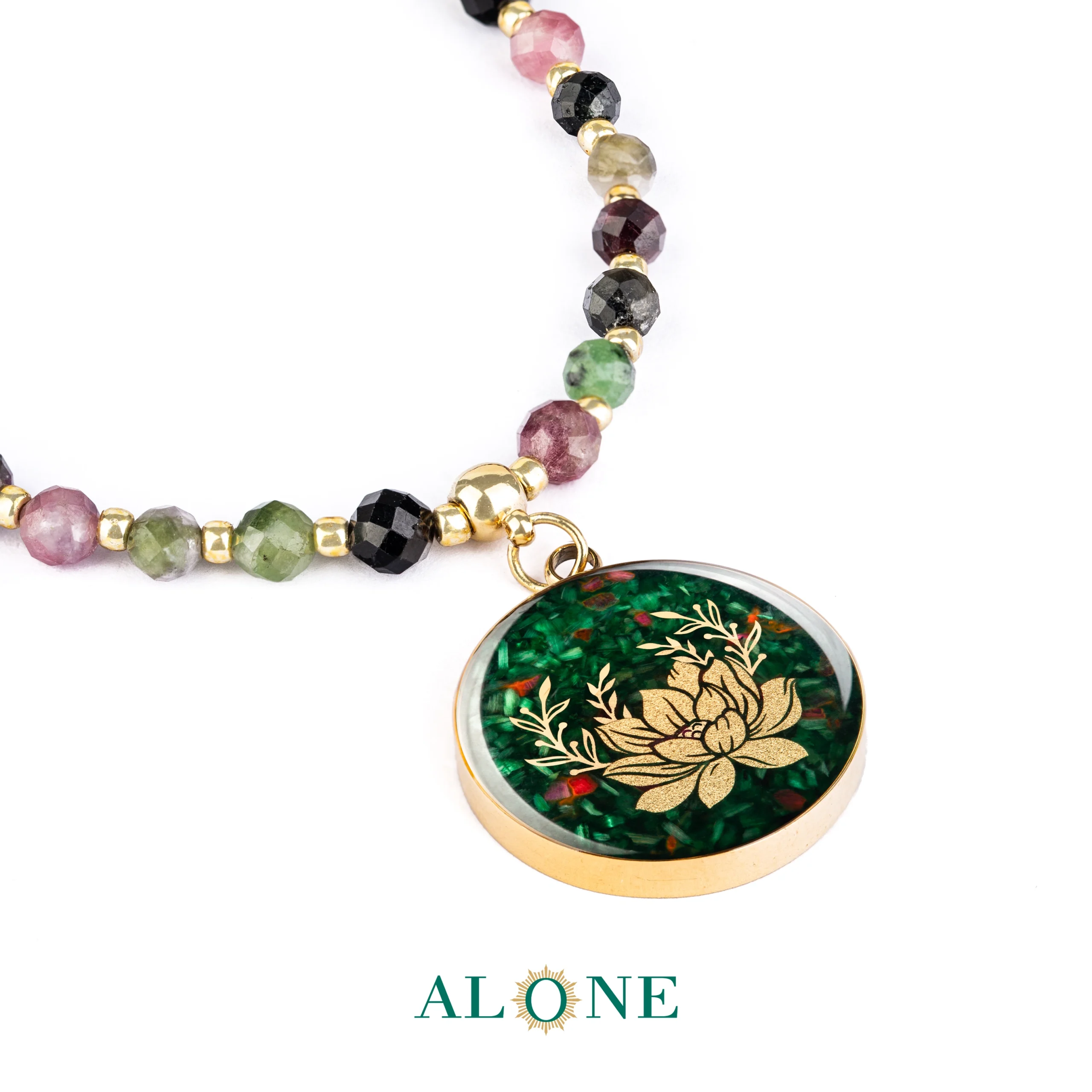 گردنبند آدریانا روبی جواهری لوتوس