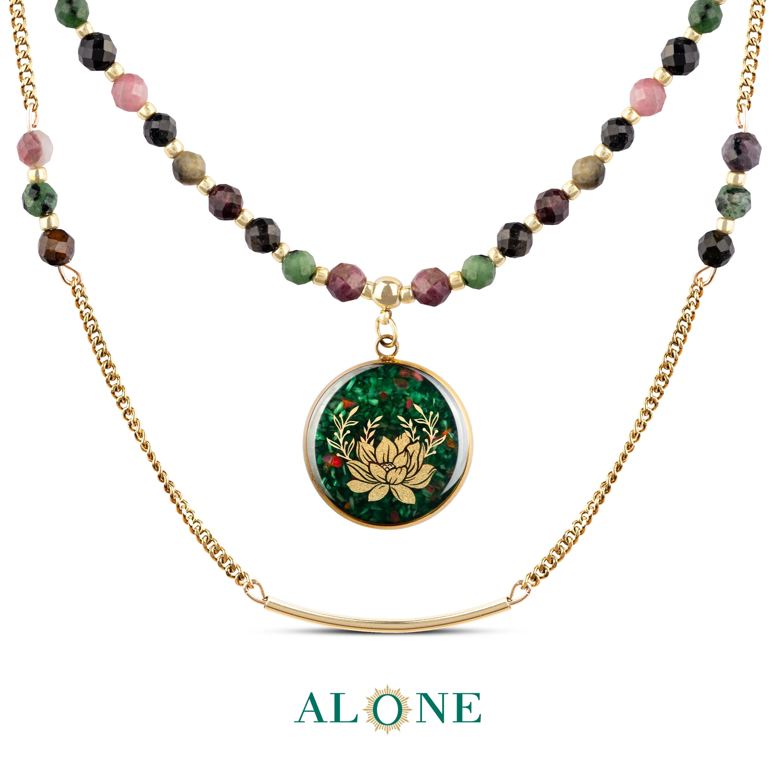 گردنبند آدریانا روبی جواهری لوتوس