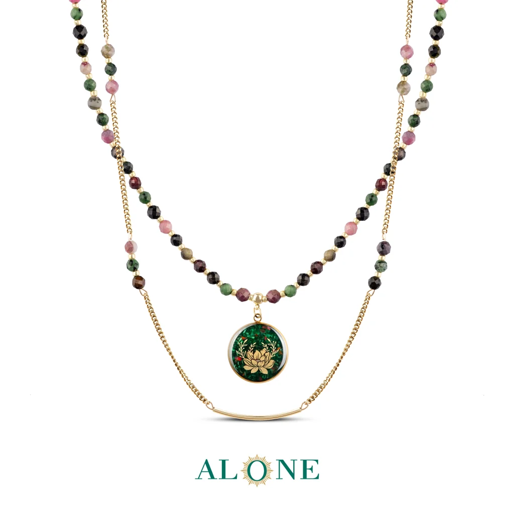 گردنبند آدریانا روبی جواهری لوتوس