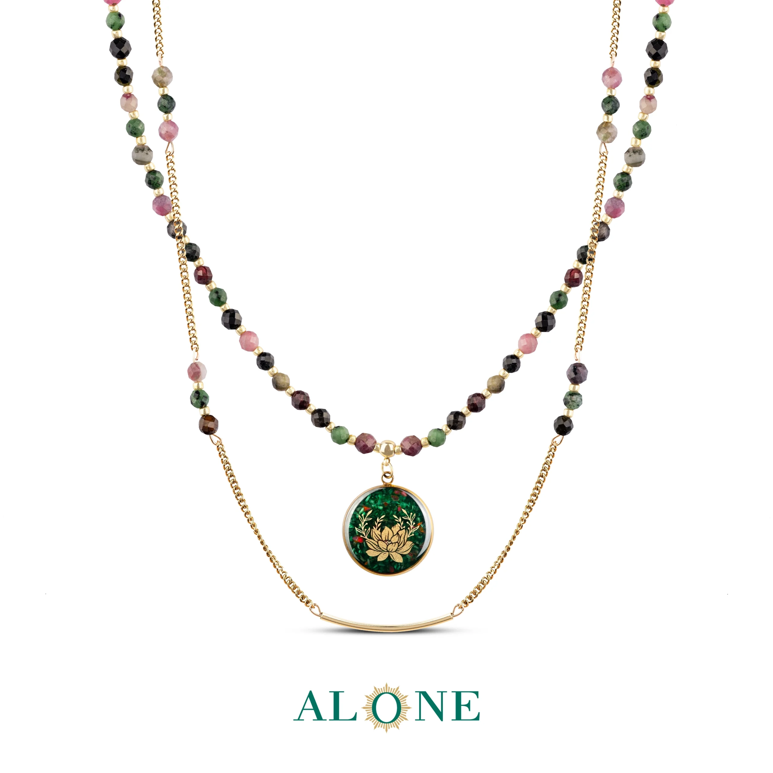 گردنبند آدریانا روبی جواهری لوتوس