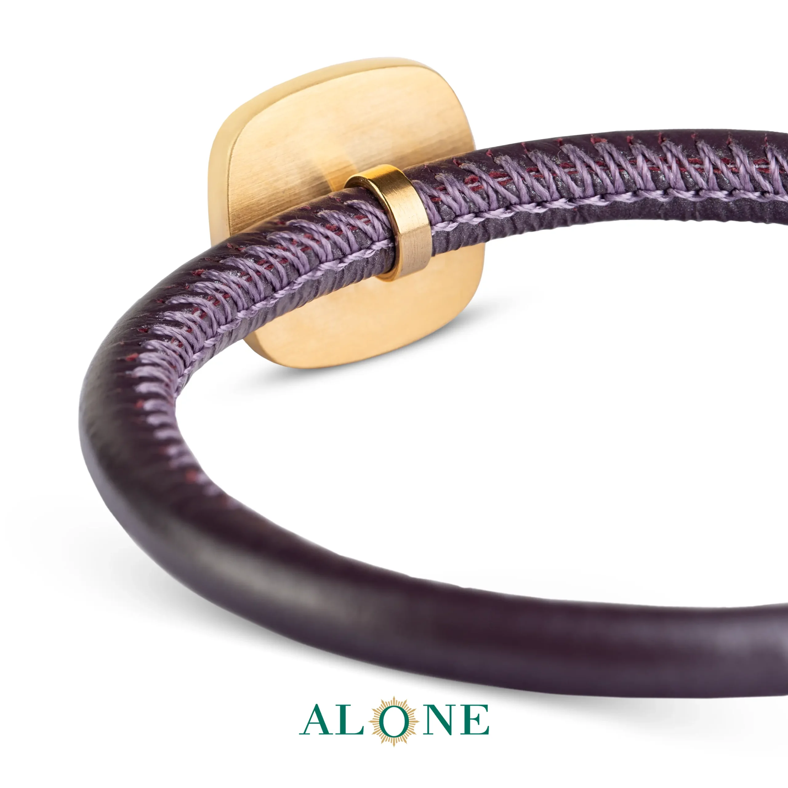 دستبند چرم لوله ای بنفش آرمیس