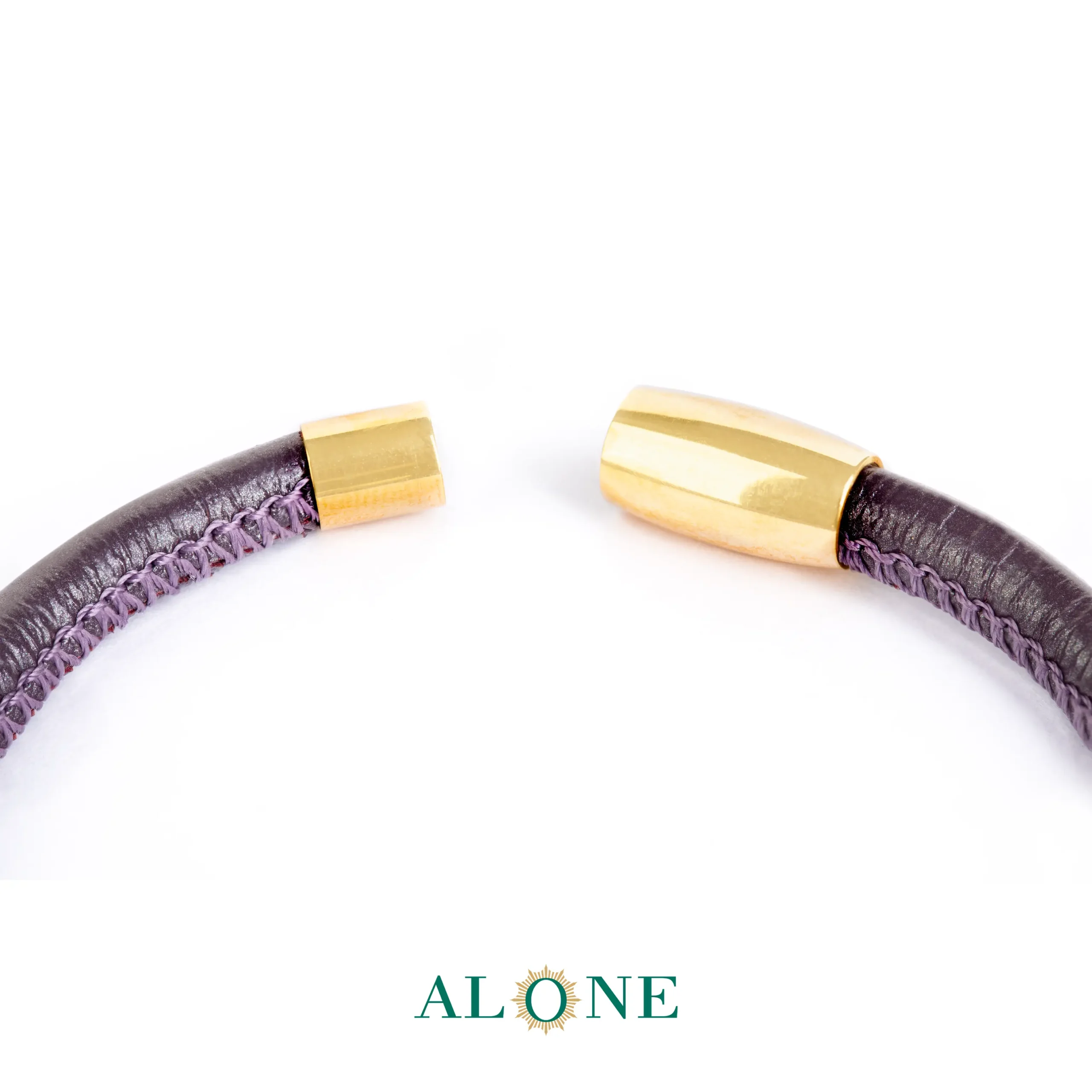 دستبند چرم لوله ای بنفش آرمیس